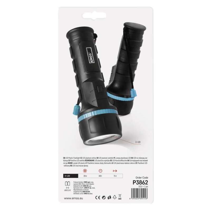 LED ručné svietidlo P3862, 20 lm,2× D 2