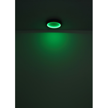 Stropné svietidlo, kov čierny matný, MDF so vzhľadom dreva, plast opál, stmievateľné, niekoľko úrovn 15