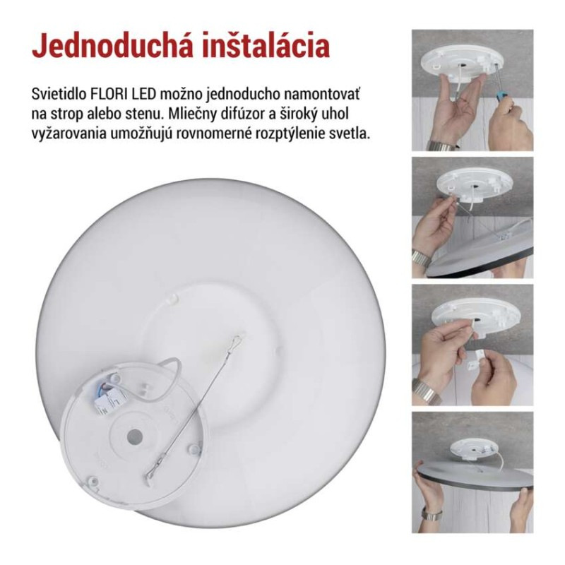 LED prisadené svietidlo FLORI okrúhle, čierné, 22W, neutrálna biela 5