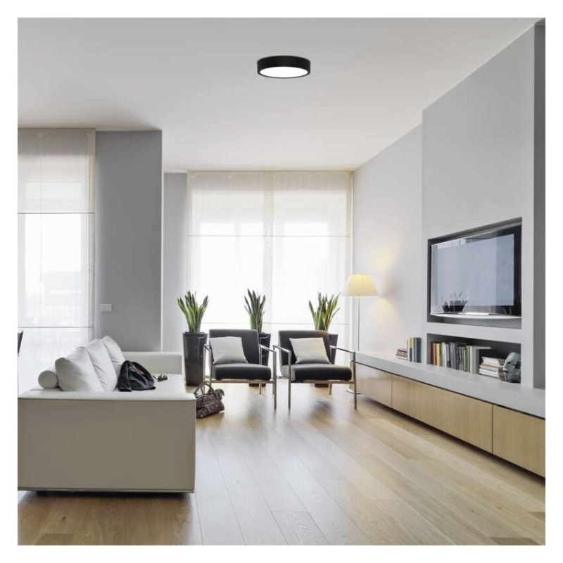 LED prisadené svietidlo, kruhové, čierne, 28,5W, CCT 3