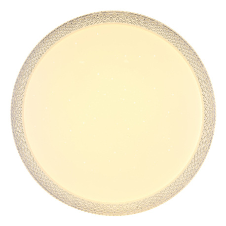 Stropné svietidlo, kov biely, plast biely s trblietavým efektom, plastové krištále číre, plastové oz 12