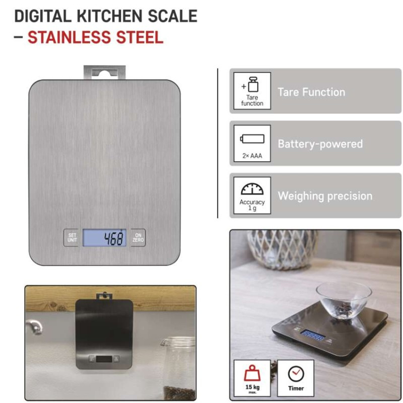 Digitálna kuchynská váha EV023, strieborná 6