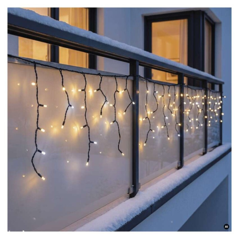 Premium LED spojovacia reťaz preblikávajúca – cencúle, 3 m, vonkajšia, teplá/studená biela 6