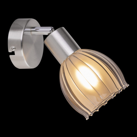 Nástenné svietidlo, nikel matný, sklo satinované priehľadné, 2 sklá, vonkajšie satinované, vnútorné 4