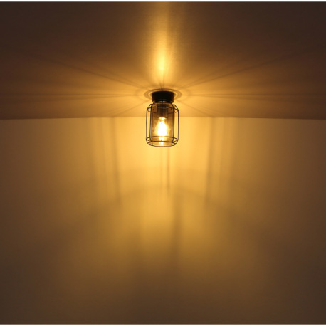 Nástenné svietidlo, kov čierny, dymové sklo, svieti smerom dole, ŠxV:130x250, H:165, bez žiarovky 1x 6