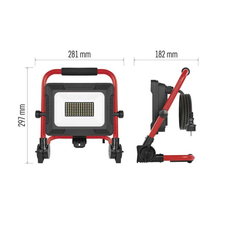 LED reflektor ELION 50W, červeno-čierny, IP65, 8000 lm, neutrálna biela 4