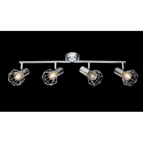 Stropné svietidlo, kov chróm, sklo číre, nastaviteľné, DxV: 600x150, bez žiaroviek 4xE14, max. 40W 2 8