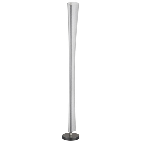 Stojanová lampa, kov antracit a nikel matný, akryl priehľadný so vzduchovými bublinami, nožný spínač 4