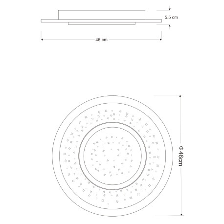 Stropné svietidlo, kov biely a čierny, akryl opál, stmievateľné, viackrokové ovládanie cez nástenný 12