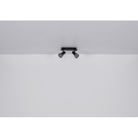 Stropné svietidlo, kov čierny, dymové sklo, DxŠxV:400x70x155mm, bez žiaroviek 3x E14, max. 40W 230V 10