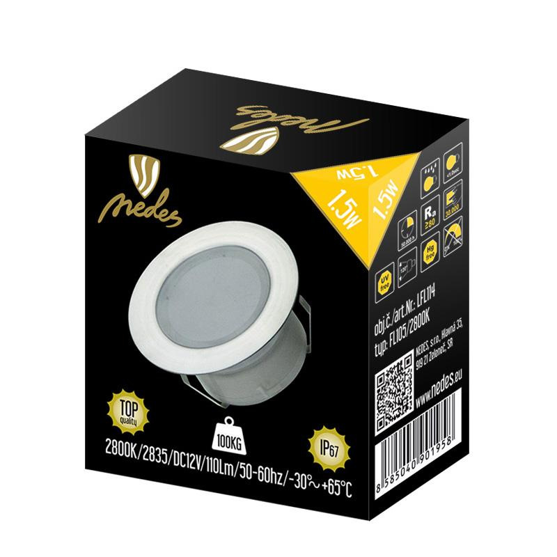 LED vonkajšie podlahové svetlo 1,5W / IP67 FL105 / 2800K - LFL114 6