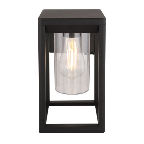 Vonkajšie, nástenné svietidlo, hliník, čierny matný, plast priehľadný, IP44, ŠxV:150x270, H: 165, be 4