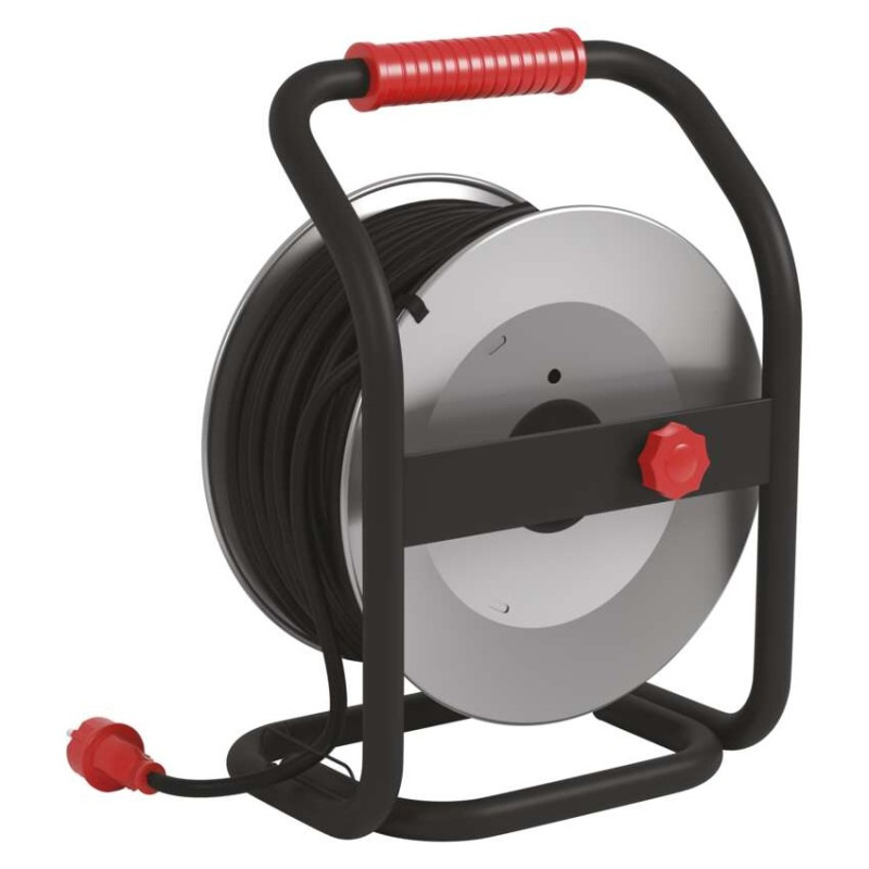 Vonkajší predlžovací kábel na bubne 50 m / 4 zásuvky / čierny / guma / 230 V / 1,5 mm2 12