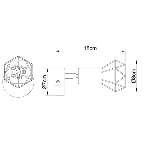 Stropné svietidlo, kov čierny, ŠxV:80x135, H: 90, bez žiarovky 1xE14, max. 40W 230V 6