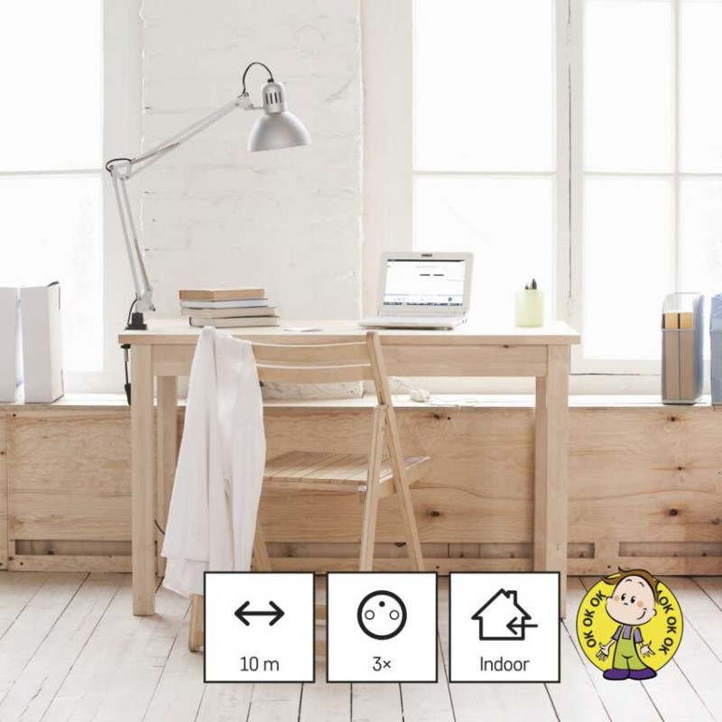 Predlžovací kábel 10 m / 3 zásuvky / biely / PVC / 1 mm2 2