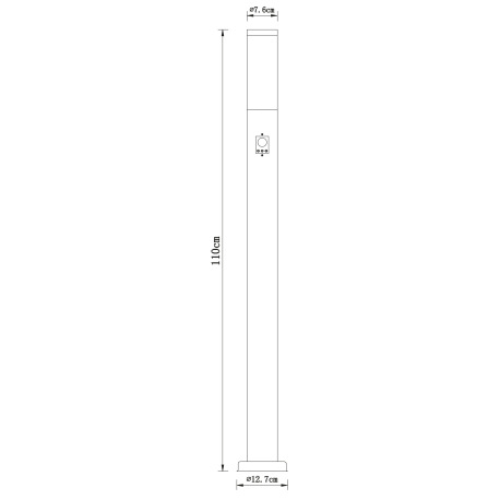 Vonkajšie svietidlo, nerezová ocel, plast biely, IP44, senzor: 90 °, dosah 9m, Ø 127, V: 1100, bez ž 8