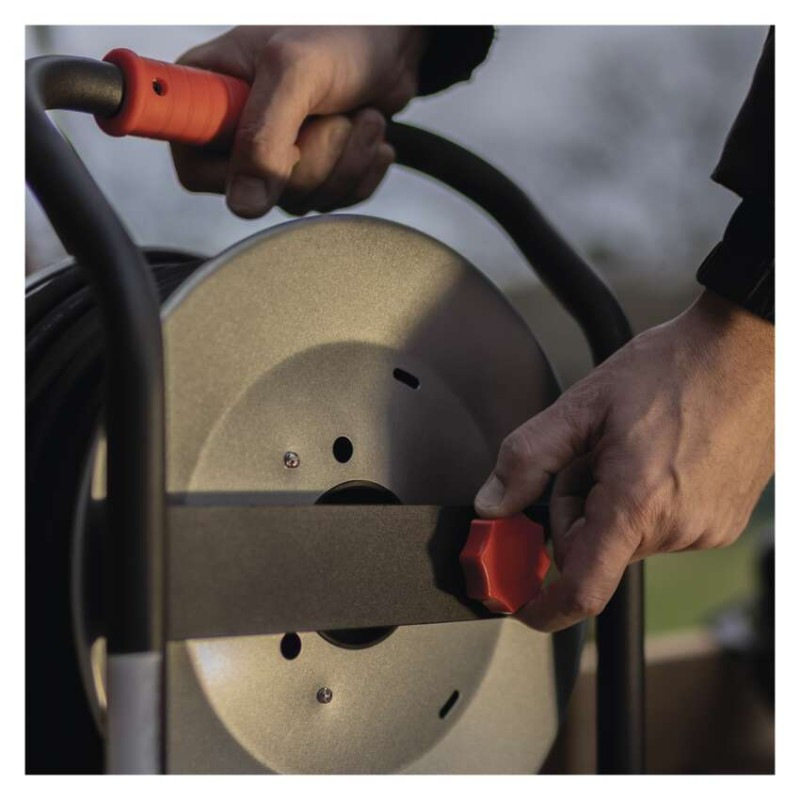 Vonkajší predlžovací kábel na bubne 50 m / 4 zásuvky / čierny / guma / 230 V / 1,5 mm2 4