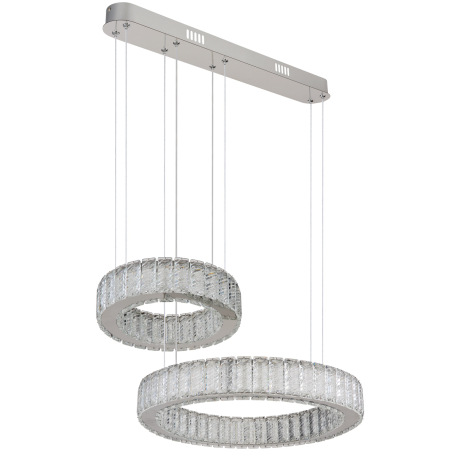 Závesné svietidlo, kov chróm, krištále K5 číre, chróm.krúžok, stmievateľné, viac úrovní pomocou nást 13