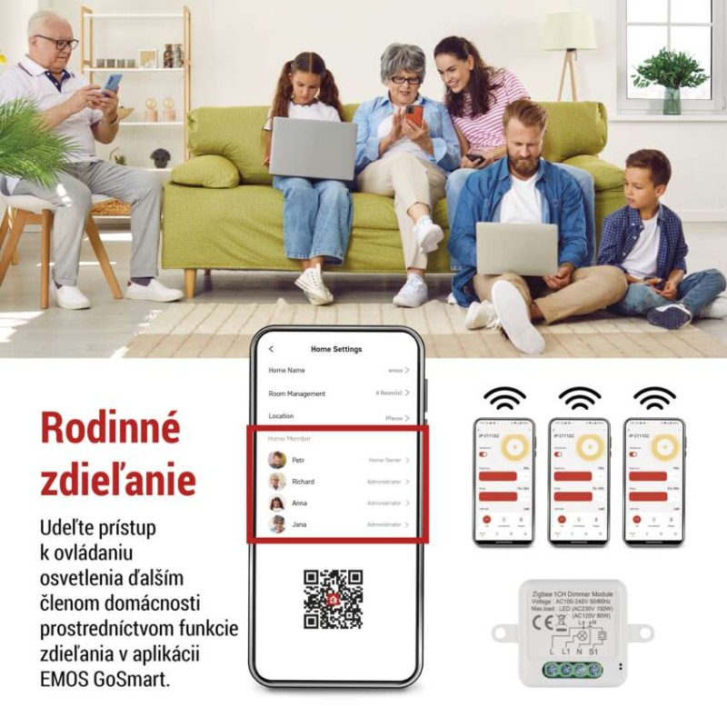 GoSmart modul stmievania IP-2111DZ, ZigBee, 1-kanálový 2
