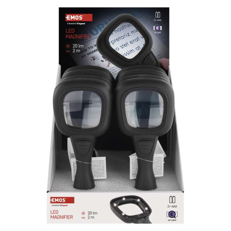 Ručná lupa s LED/UV osvetlením, 10 ks, krabica