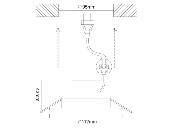 LED podhľadové svietidlo 9W / IP20 / 4000K - LDL524 5