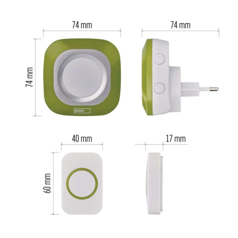 Domový bezdrôtový zvonček P5733G do zásuvky