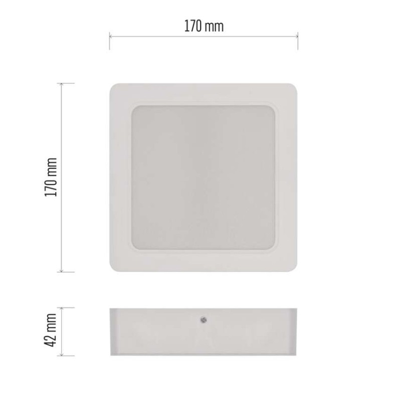 LED svietidlo 2v1 RUBIC, štvorcové, biely, 18W, neutrálna biela 2