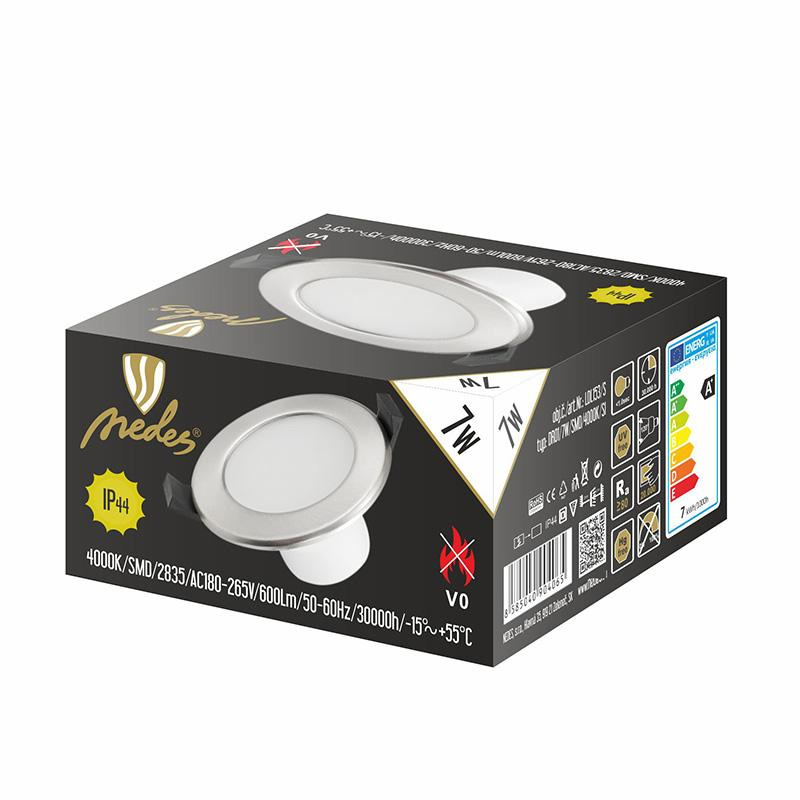 LED podhľadové svietidlo 7W / IP44 / DR01 / SMD / 4000K / SI - LDL153/S 3