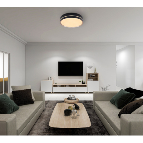 Stropné svietidlo, kov čierny/bronzový, plast biely, pamäťová funkcia, nočné svetlo, stmievateľné, d 1