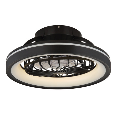 Stropný ventilátor, plast čierny/biely, stmievateľný, niekoľko úrovní cez nástenný spínač, pamäť, no 12