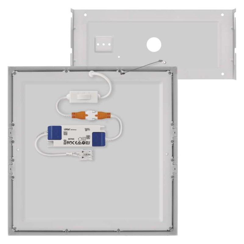 LED prisadené svietidlo, štvorec, biele, 28,5W, CCT 12