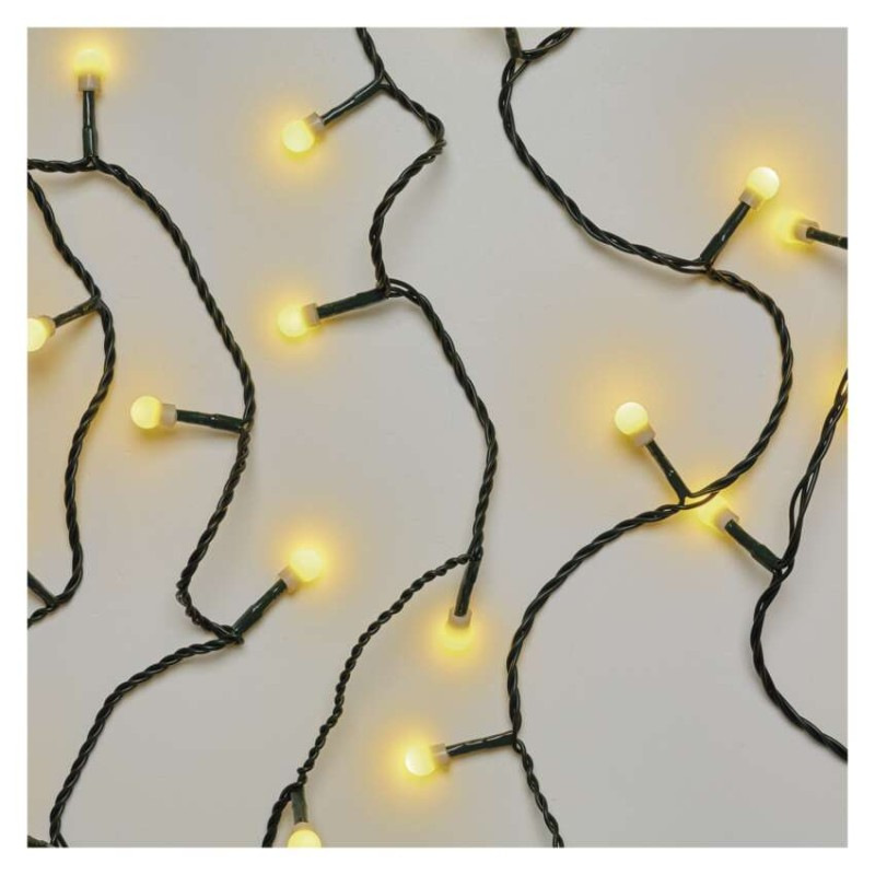 LED vianočná cherry reťaz – guličky, 8 m, vonk. aj vnútor., teplá biela, programy, časovač 8