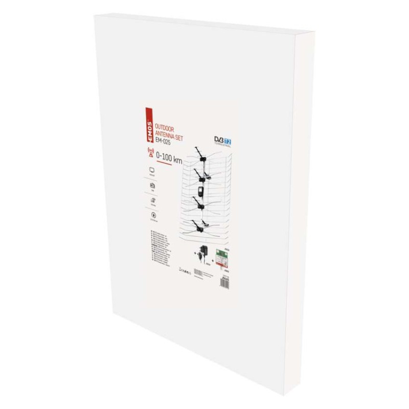 Anténa vonkajšia EM-025, 0–100 km, DVB-T2, DAB, filter LTE/4G
