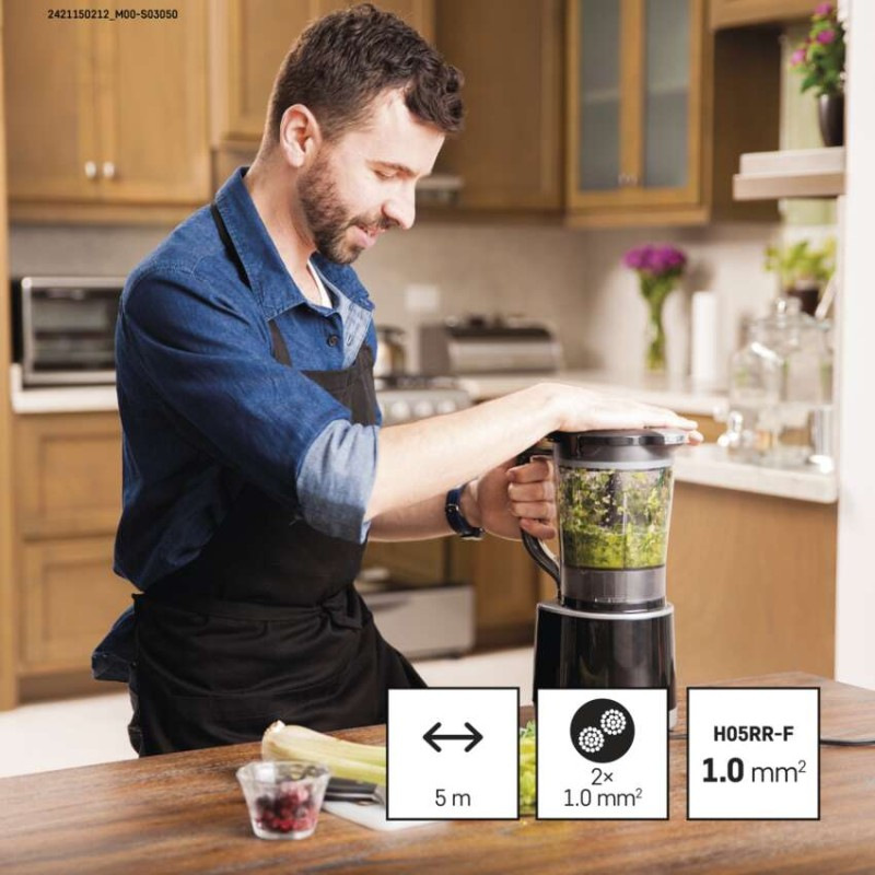 Flexo šnúra gumová 2× 1mm2, 5m, čierna 2