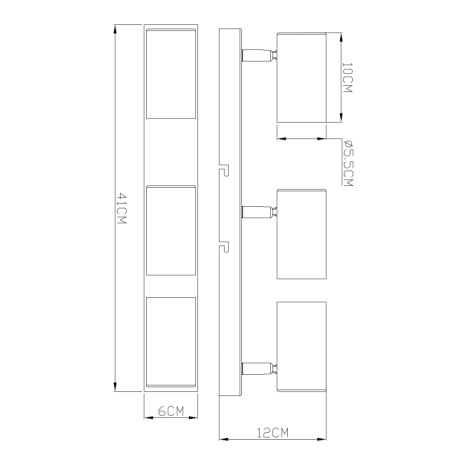 Stropné svietidlo, kov zlatý brúsený, DxŠxV: 410x60x120mm, bez žiaroviek 3x GU10, max. 35W 230V 11