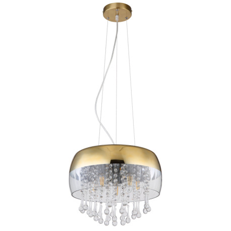Závesné svietidlo, mosadz, sklo zlaté, priehľadné sklenené krištále, Ø 350, V: 1200, bez žiaroviek 5 2
