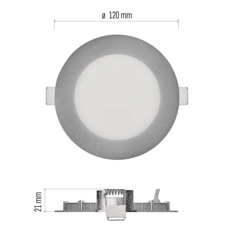 LED vstavané svietidlo NEXXO, kruhové, strieborné, 7W, CCT 2