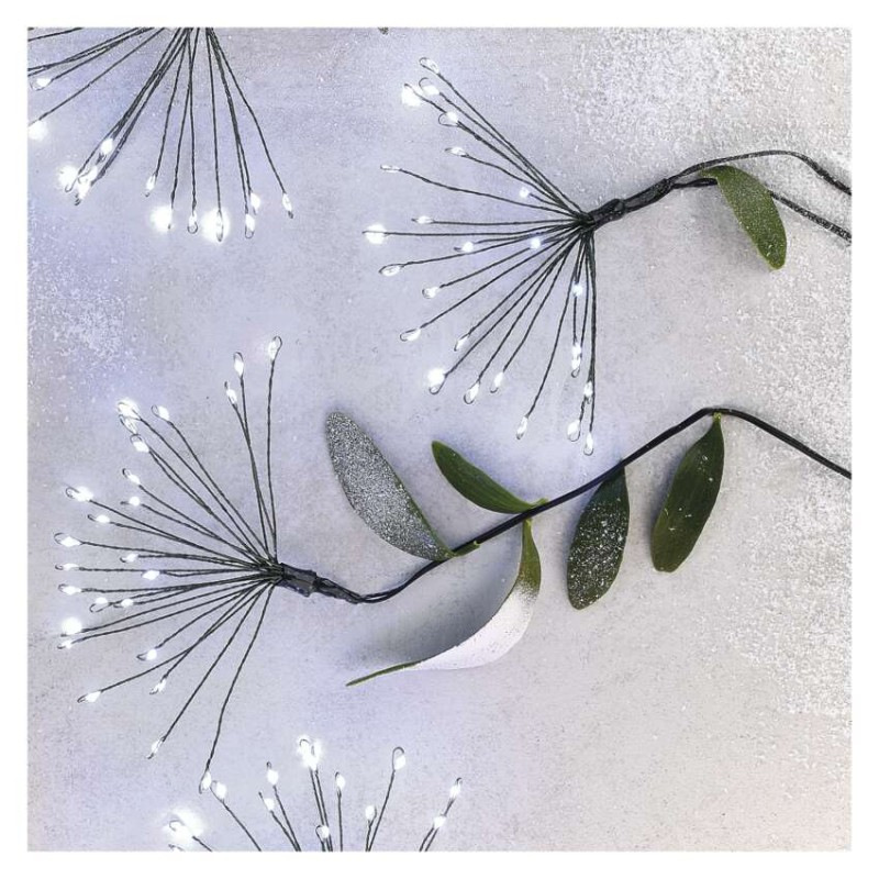 LED svetelná reťaz – svietiace trsy, nano, 5,2 m, vnút., studená biela, časovač 4