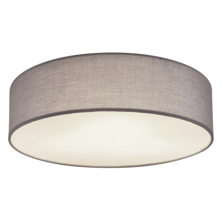 Stropné svietidlo, kov biely, textil antracit, plast biely, Ø400, V:100, bez žiaroviek 3xE27, max. L