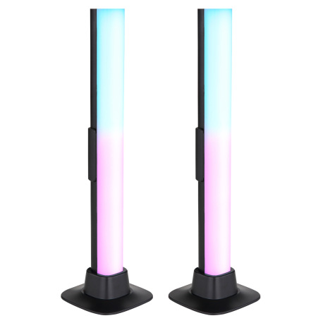 Stolná lampa plast čierny matný, plast biely, vypínač, stmievateľná, RGB dúhový efekt, SmartLight, a 9