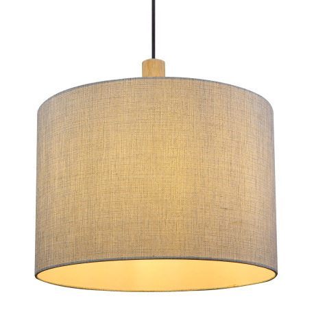 Závesné svietidlo, kov čierny, drevo sivé, textil sivý, textilný kábel, Ø 400, V: 1200, bez žiarovky 3