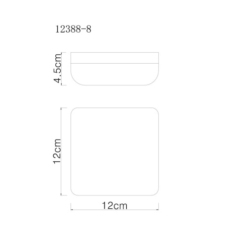 Stropné svietidlo, plast čierny, plast biely, DxŠxV: 120x120x45mm, vrátane LED 8W 230V, zdroj 870lm, 4