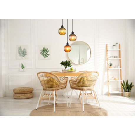 Závesné svietidlo, kov čierny, sklenené gule, kábel PVC čierny, nastaviteľná výška, farby skla: 1x z 10