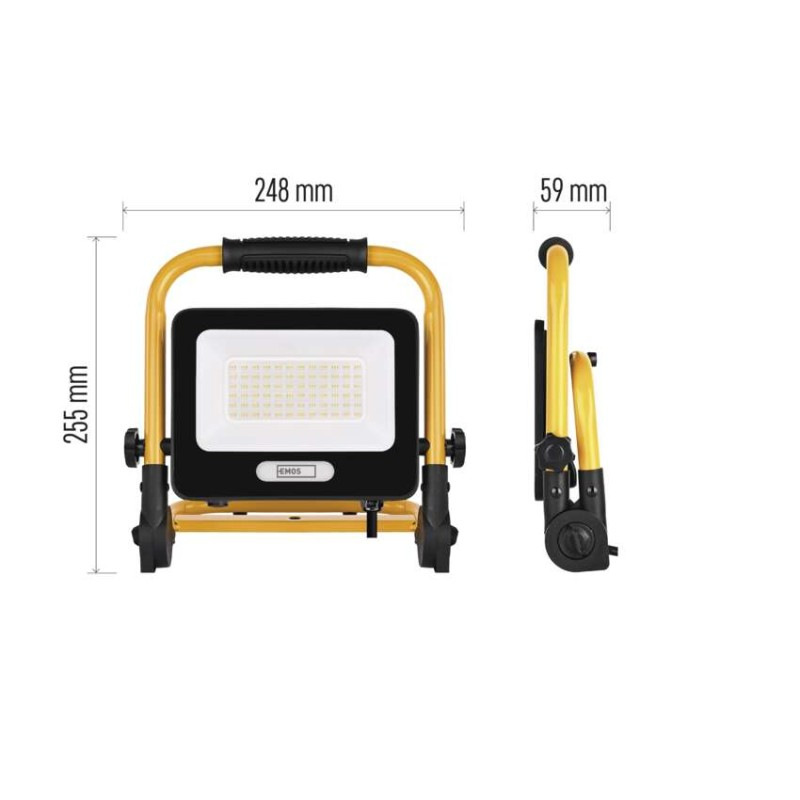 LED reflektor GLARO 50 W, žlto-čierny, IP65, 5000 lm, neutrálna biela 4