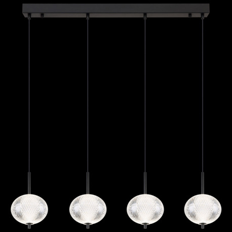 Závesné svietidlo, kov čierny matný, číry akryl, kábel PVC čierny, niekoľko úrovní pomocou nástennéh 15