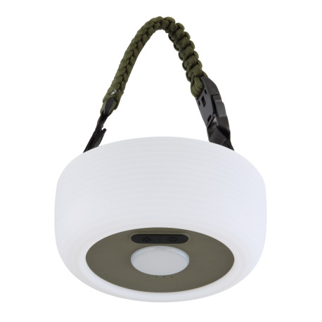 Solárne svietidlo, plast/textil zelený/čierny, silikón biely, krokový prepínač, USB kábel, aku. CR18 17