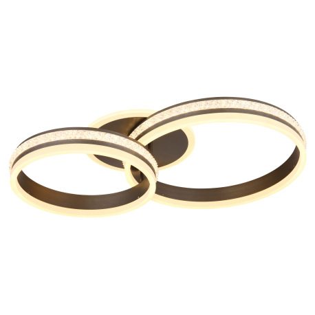 Stropné svietidlo, kov a hliník titánová farba, plastové krištále, akryl biely, stmievateľné, viac ú 4