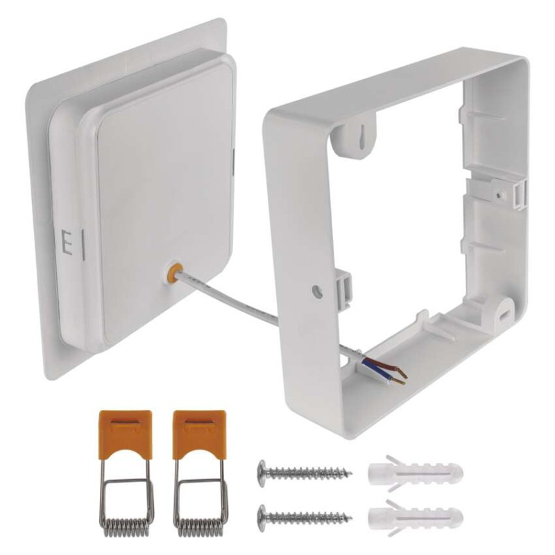 LED svietidlo 2v1 RUBIC, štvorcové, biely, 18W, neutrálna biela 8