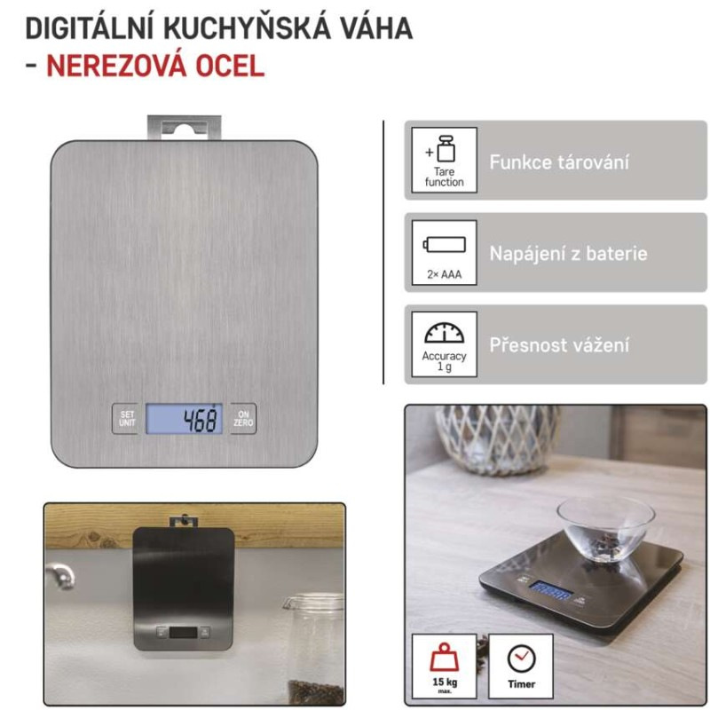 Digitálna kuchynská váha EV023, strieborná
