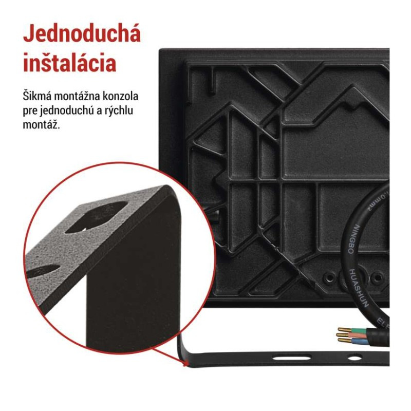 LED reflektor TAMBO, 50 W, 5000 lm, IP65, čierny 8